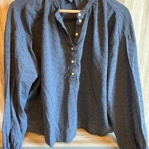 Universal Thread Blue Balloon Sleeve Poet Blouse